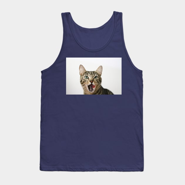 Tilly Tabby Tongue Twister Tank Top by Ladymoose